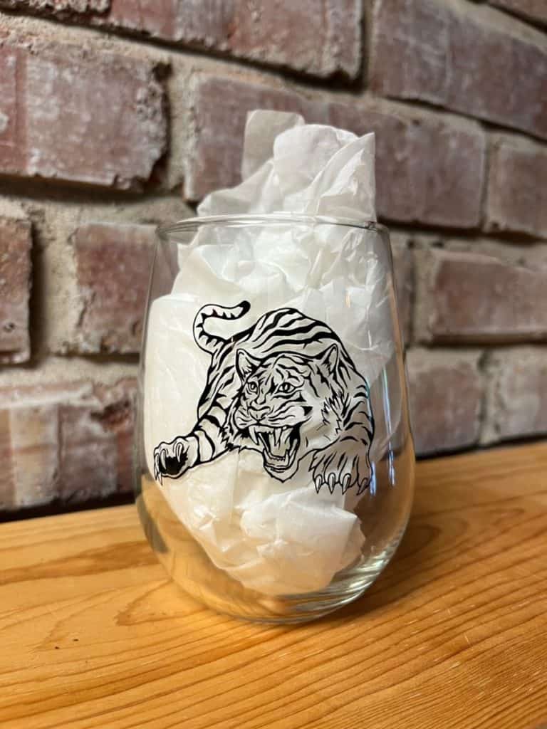 Tiger clear glass wine tumbler