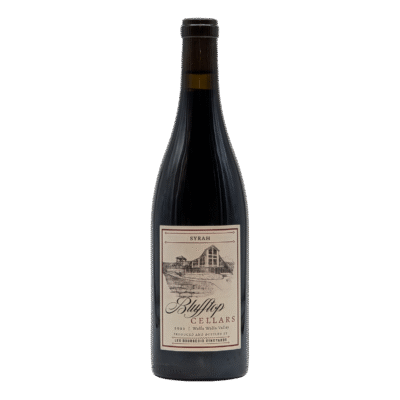 Red wine bottle with 2023 Syrah label