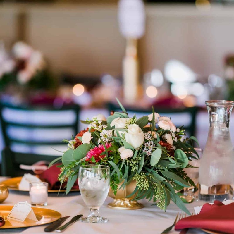 Wedding table setting at The Bistro